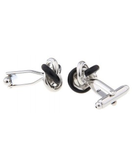 Gemelos Nudo Plata y Negro 