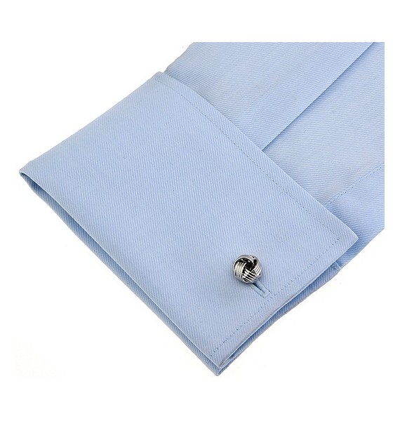 Ribbed Rail Knot Cufflinks 