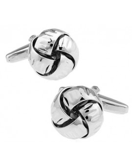Silver Plated Woven Knot Cufflinks 