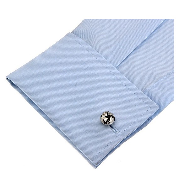 Silver Plated Woven Knot Cufflinks 