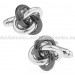 Grey and Silver Plated Knot Cufflinks 