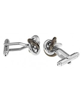 Grey and Silver Plated Knot Cufflinks  2