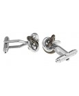 Grey and Silver Plated Knot Cufflinks 