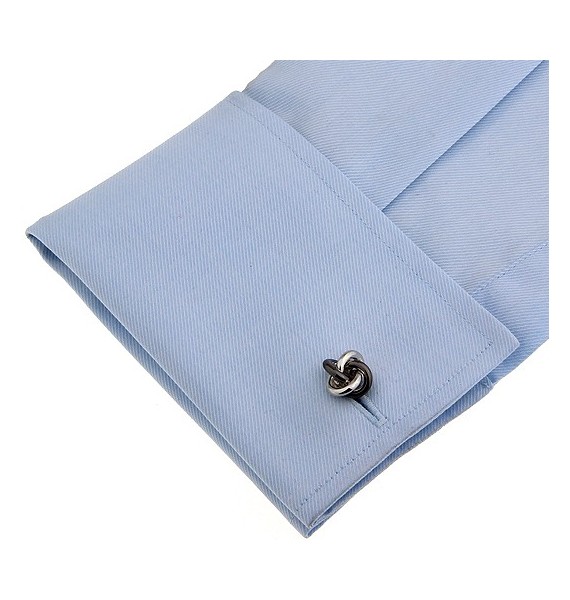 Grey and Silver Plated Knot Cufflinks 