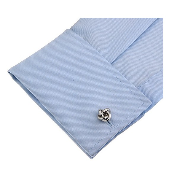 Silver Plated Double Knot Cufflinks 