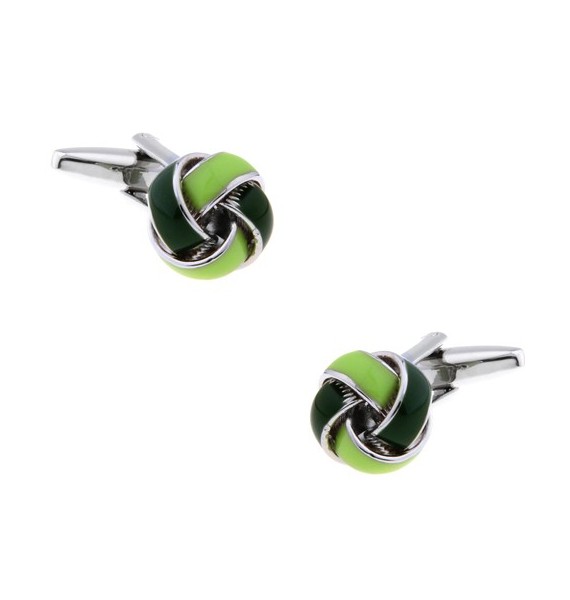 Green and Dark Green Knot Cufflinks 