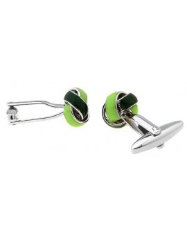 Green and Dark Green Knot Cufflinks  2