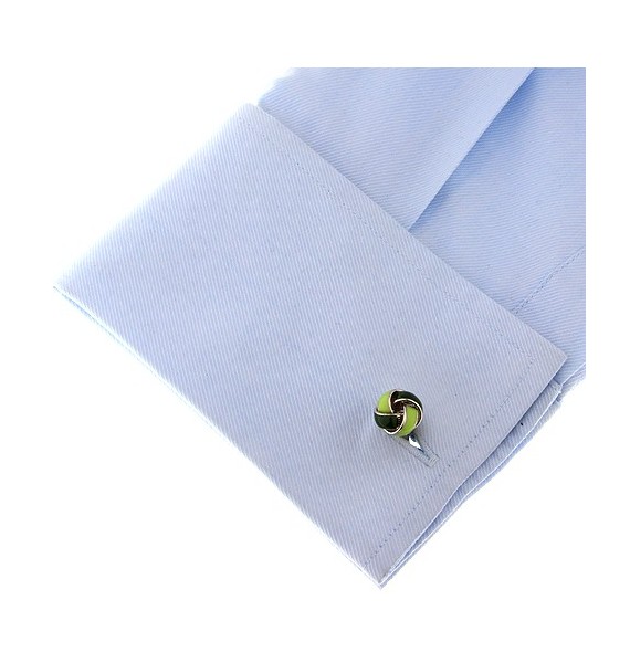 Green and Dark Green Knot Cufflinks 