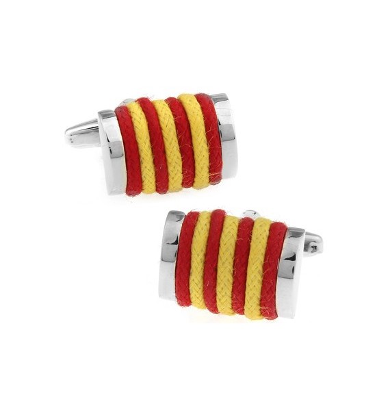 Yellow and Red Rope Cufflinks 