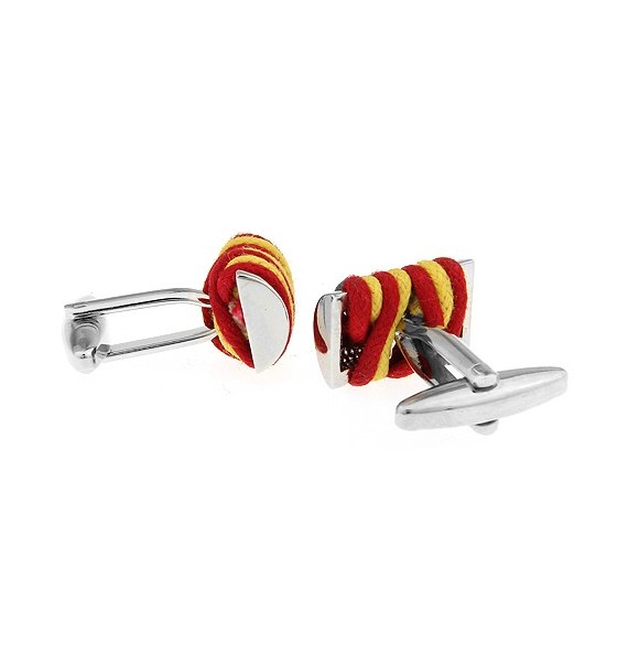 Yellow and Red Rope Cufflinks 