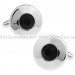 Black Crystal Round Cufflinks 