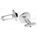 Black Crystal Round Cufflinks 