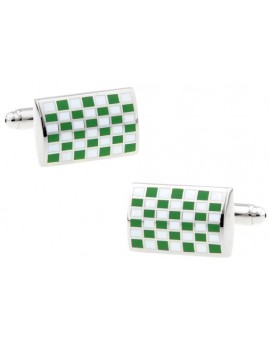 Green Checkerboard Cufflinks 