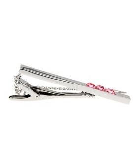 Pink Crystal Row Tie Bar  2