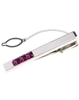 Purple Crystal Row Tie Bar 