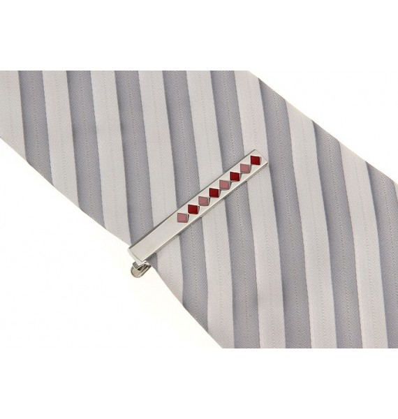 Red and Pink Squares Tie Bar 