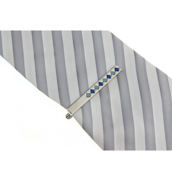 Blue Squares Tie Bar 