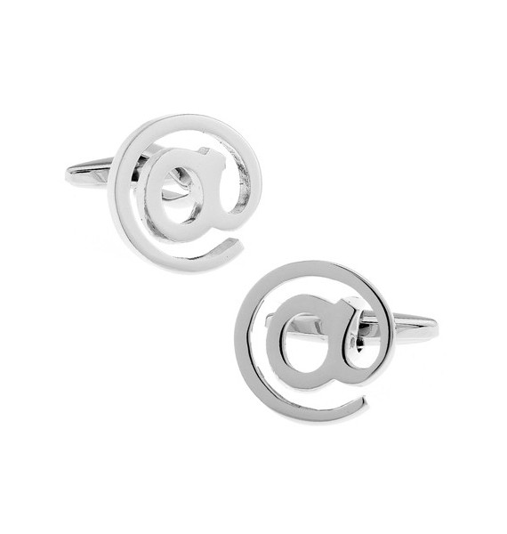 Silver at Sign Cufflinks 
