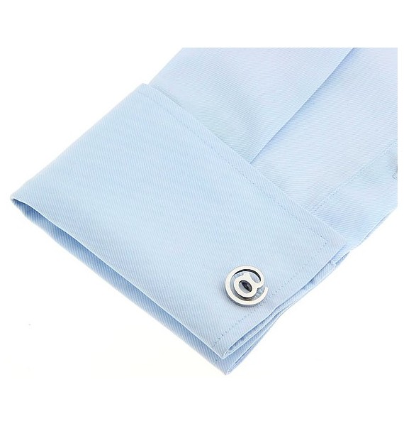 Gemelos Arroba Plateado 