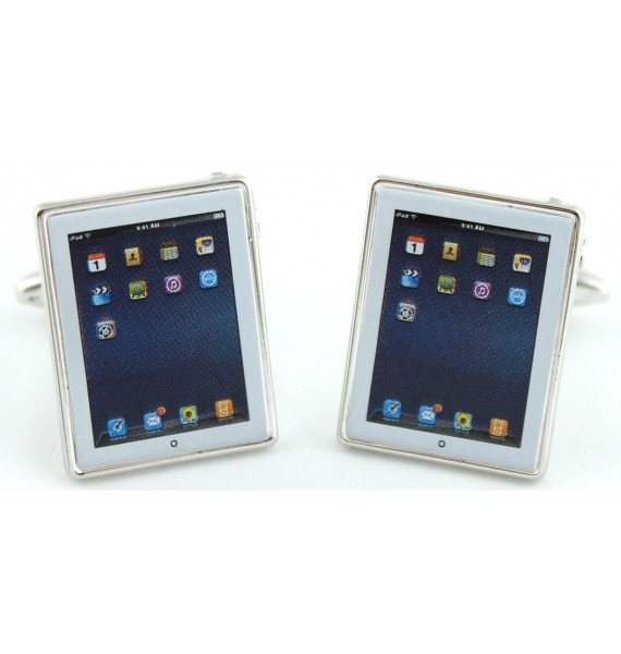 White iPad Cufflinks 