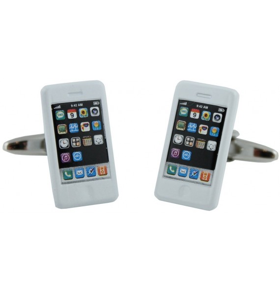 White iPhone Cufflinks 