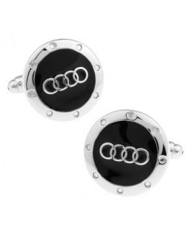 Silver and Black Audi Cufflinks 