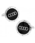 Silver and Black Audi Cufflinks 