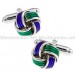 Blue and Green Knot Cufflinks 