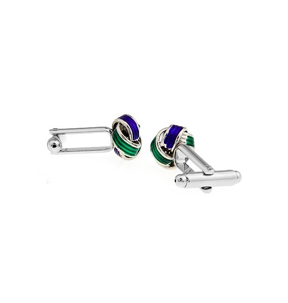 Blue and Green Knot Cufflinks 