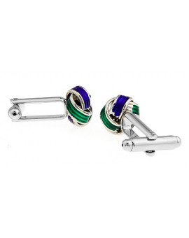 Blue and Green Knot Cufflinks 