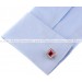 Fuchsia Crystal in White Crystal Frame Cufflinks 