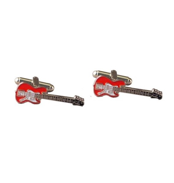 Red Electric Guitar Cufflinks 