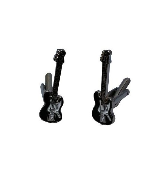 Black Electric Guitar Cufflinks 