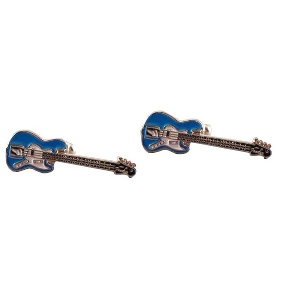 Blue Electric Guitar Cufflinks 