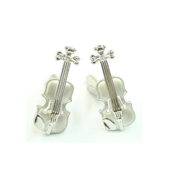 Gemelos Violín Plateado