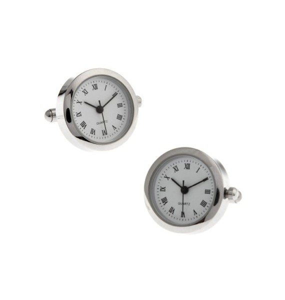 التوائم Round Silver Watch