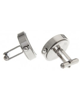 Boutons de manchette Round Silver Watch 2