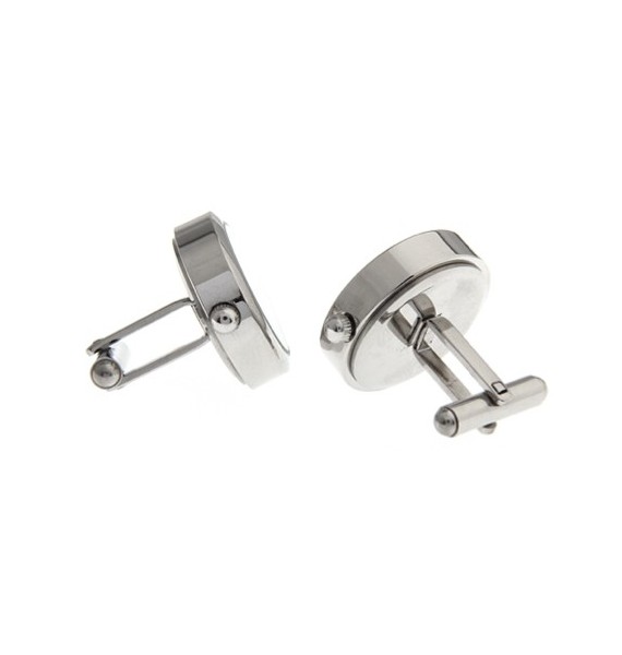 Round Silver Watch Cufflinks