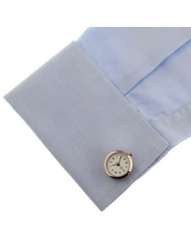 Round Silver Watch Cufflinks