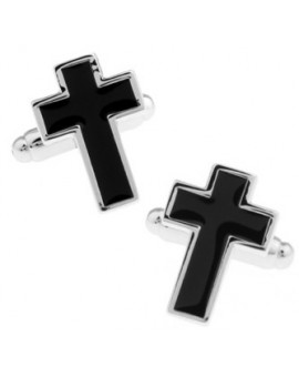 Blck Christian Cross Cufflinks