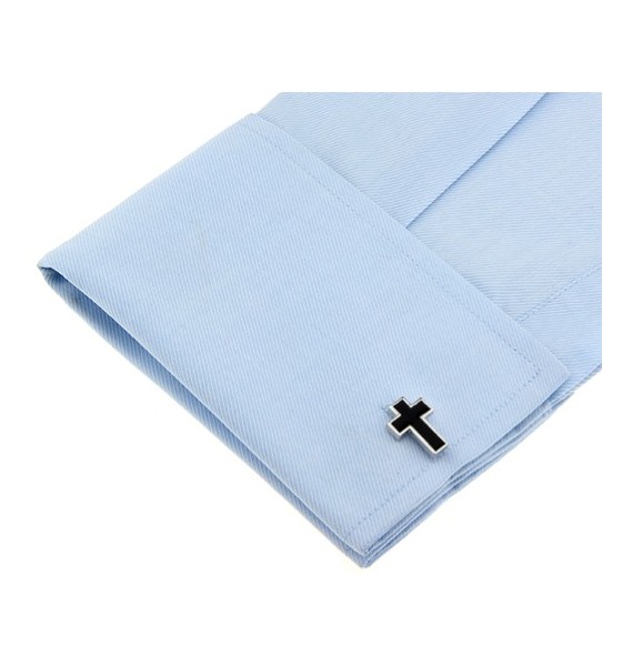 Blck Christian Cross Cufflinks