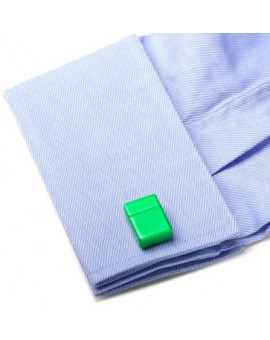 Green 8GB USB Flash Drive Cufflinks