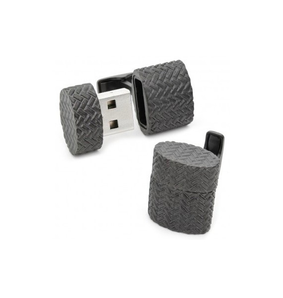 Gemelos USB 4GB Ovalado Tejido de Hierro Negro