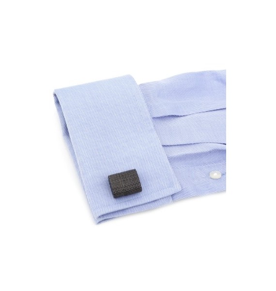 Iron Black Woven Oval 4GB USB Flash Drive Cufflinks