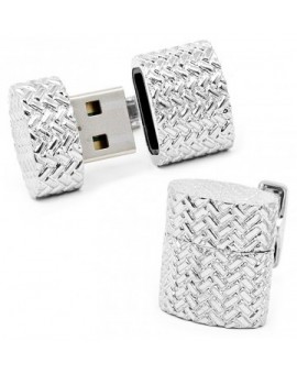 Gemelos USB 4GB Ovalado Tejido de Hierro 