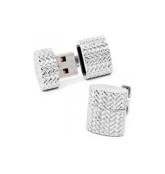 Gemelos USB 4GB Ovalado Tejido de Hierro 