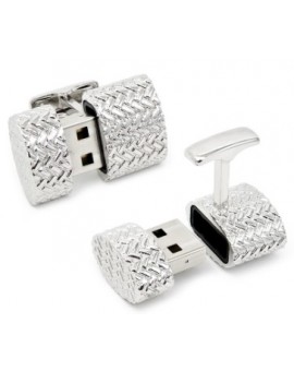 Gemelos USB 4GB Ovalado Tejido de Hierro  2