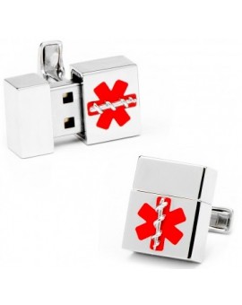 Silver Medical 8GB USB Flash Drive Cufflinks