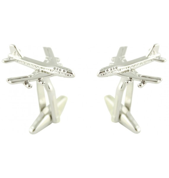 Silver Boeing 747 Cufflinks