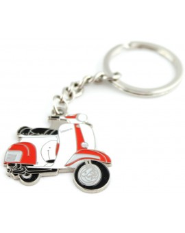 Red and White Vespa Keychain